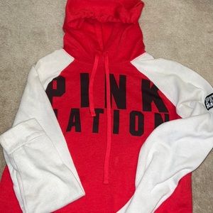 Pink Nation crop hoodie size s